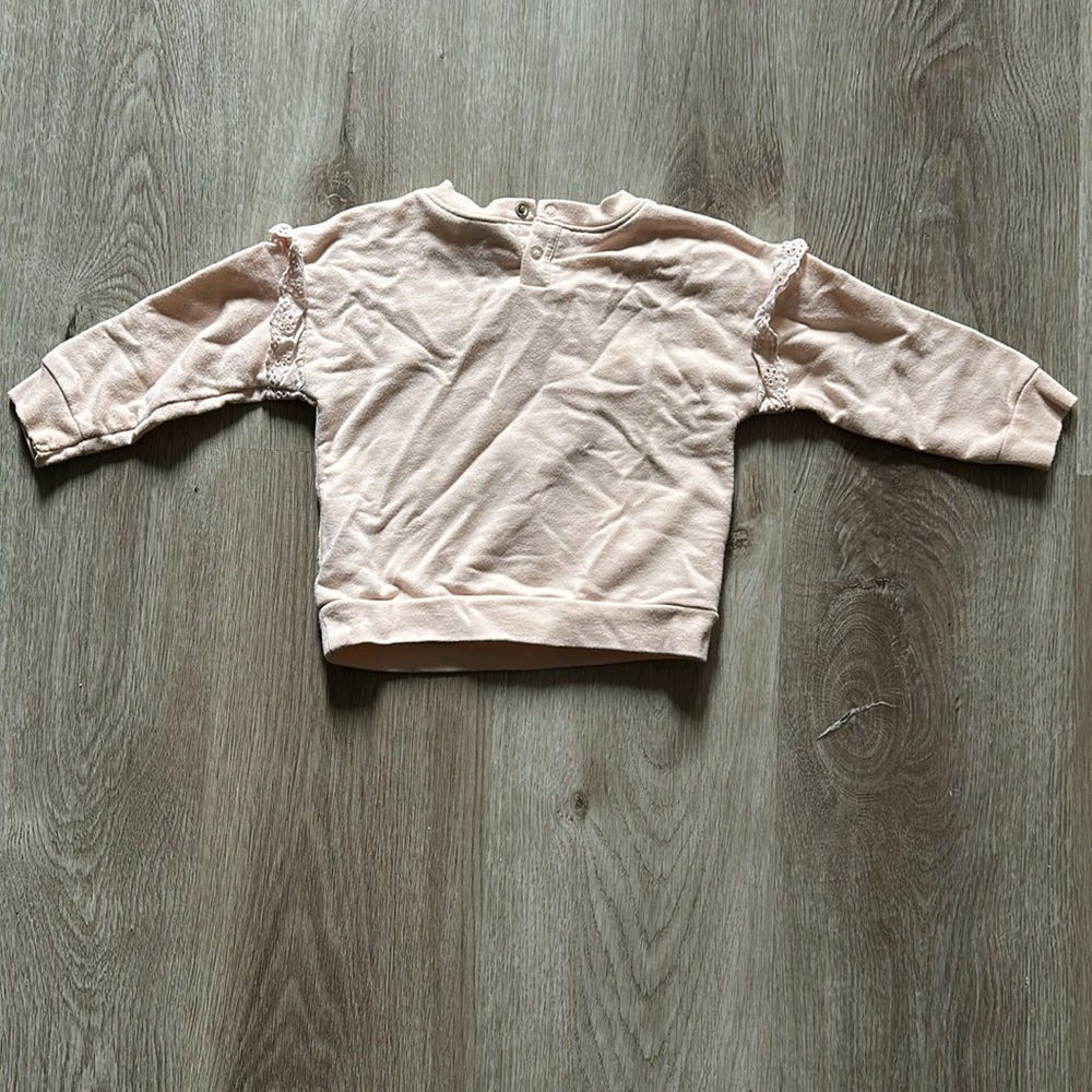 Pink Ruffled Kids Crewneck - Picture 2 of 2